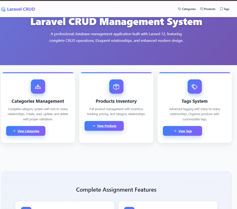 Laravel crud management