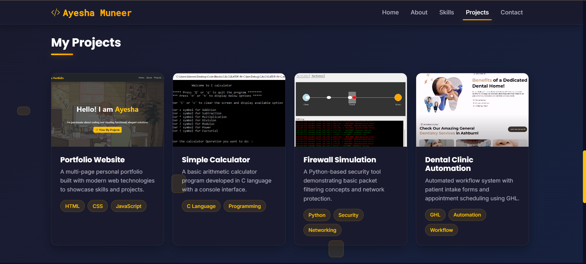 Portfolio Projects Section